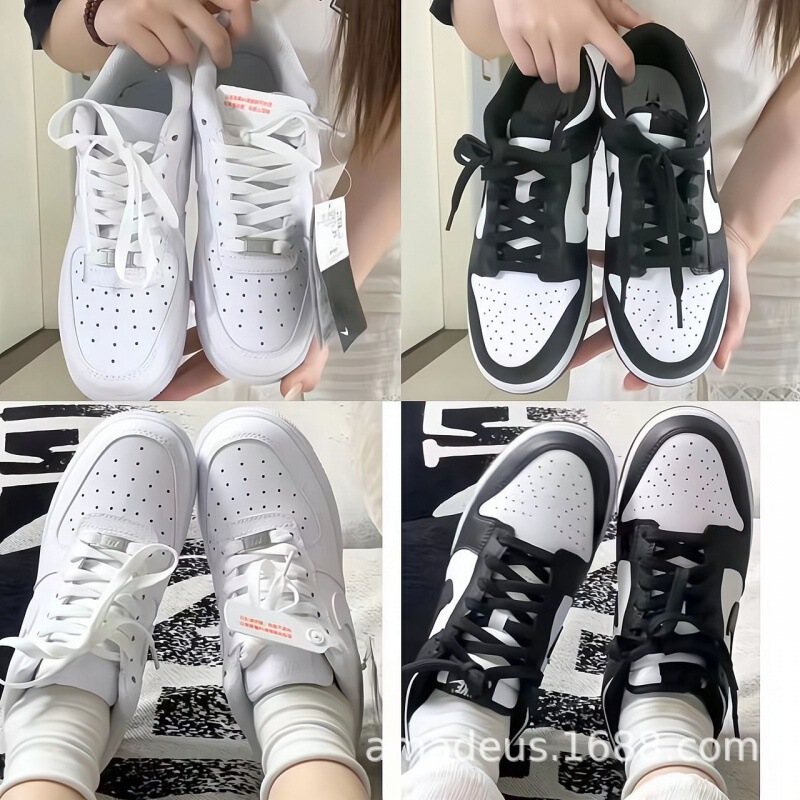 Putian Pure Original Dunk Black and White Panda Air Force One Pure White Men's and Women's Classic Low-Top Double Hook Air Cushion Sports Shoes Putian Pure Original Dunk Black and White Panda Air Force One Pure White Men's and Women's Classic Low-Top Double Hook Air Cushion Sports Shoes