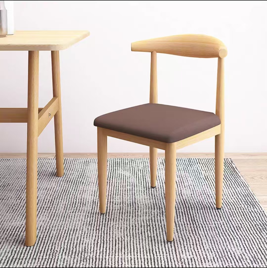 Silla de comedor, taburetes domésticos, mesa de comedor moderna y minimalista, silla de corn de hierro forjado, silla de recepción comercial, silla de oficina