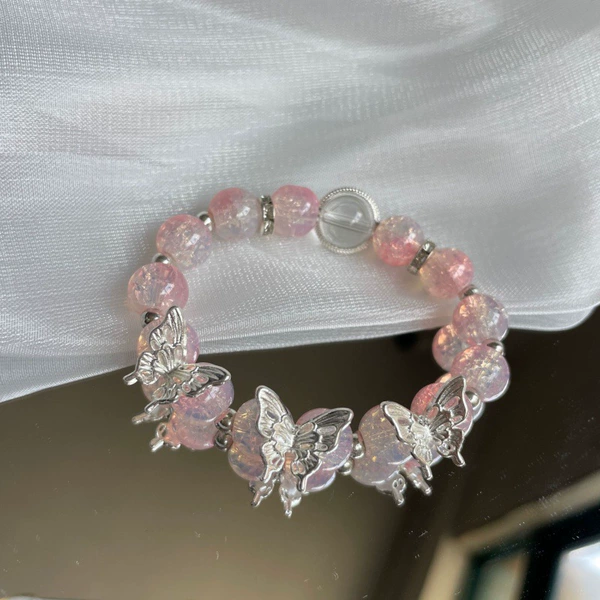 S043-Cold Ice Powder Butterfly Bracelet #SZ588