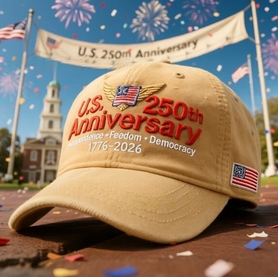 跨境U.S. 250th Anniversary Retro Washed Cap 250周年复古帽子|undefined