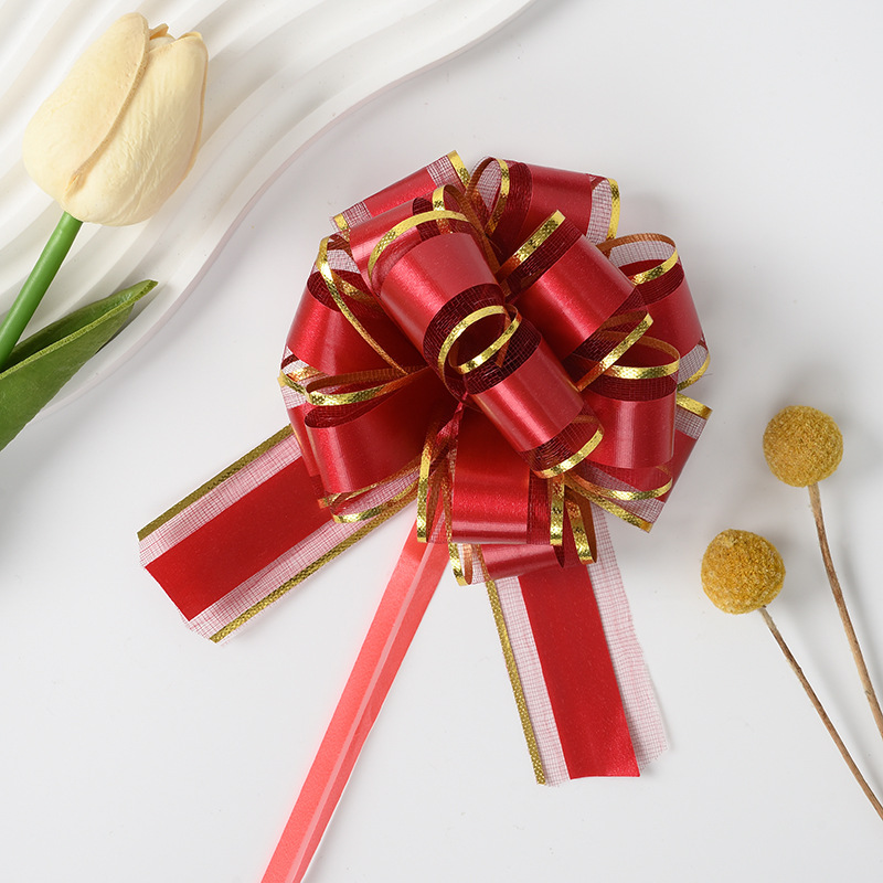 Comercio exterior transfronterizo 30 tamaño medio tinta de hilo de nieve pegada bordes de oro flores de flores de regalo decoración de flores de embalaje de flores de cinta de color dibujo de flores