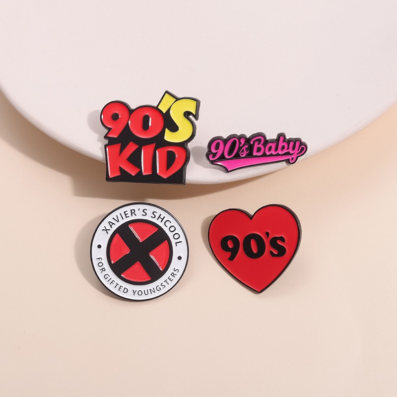Casual, Daily, Date Occasion Cartoon Style Pin Letter Heart Shape Alloy Stoving Varnish Unisex Brooches
