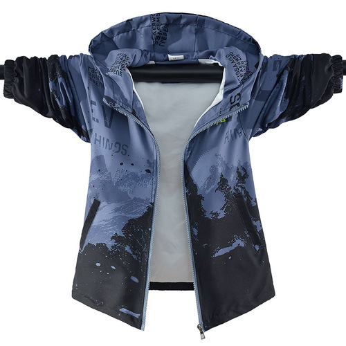 Children's clothing boys spring and autumn outerwear 2024 new style fashionable spring clothes gradient assault jacket casual children's spring tops 