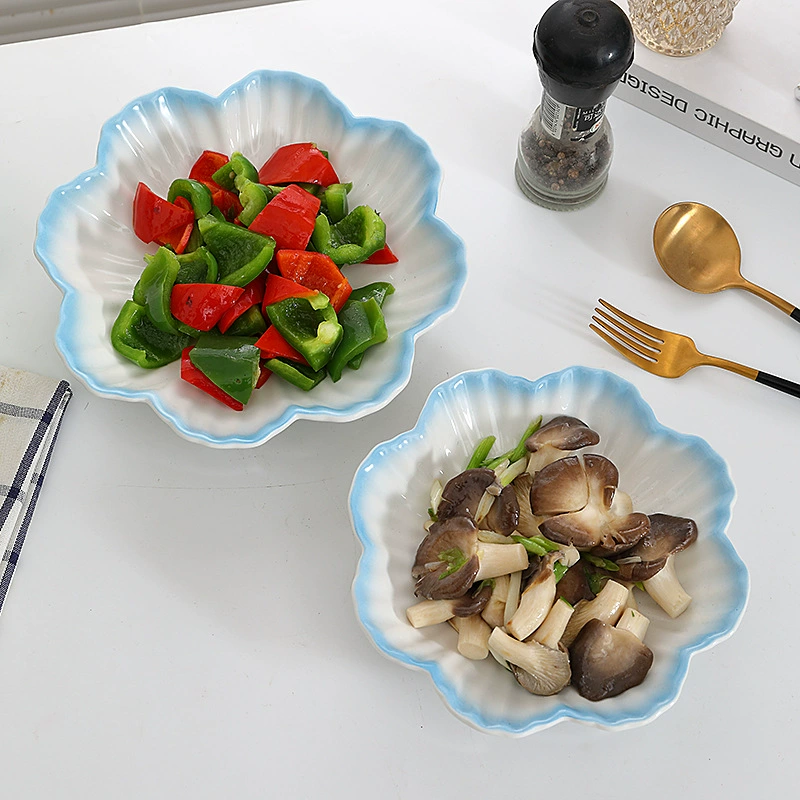 Креативная новая домашняя тарелка для супа, градиентная тарелка, керамическая посуда для отеля, западная закусочная салатница, фруктовая миска