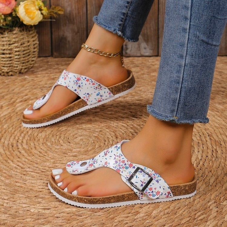 Amazon in stock Summer Cross-border plus size Cork Flip-flops Couple Men's and Women's Shoes Beach Outfit Birkenstocks Sandals