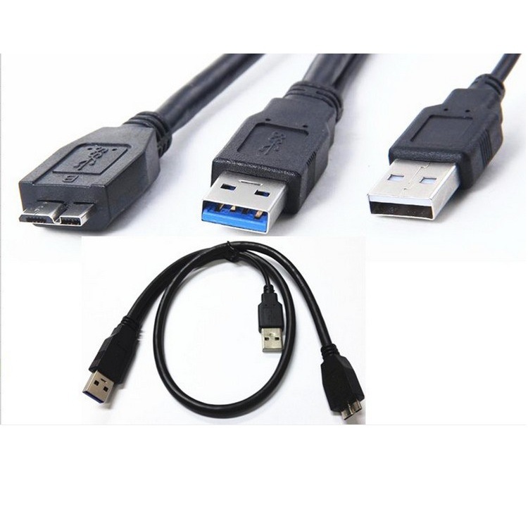 0.5米USB 3.0移动硬盘数据线双头USB转Micro-b双头Y型 带辅助供电-阿里巴巴