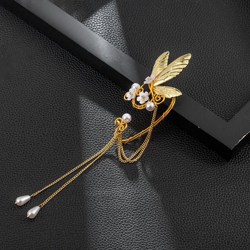 Comercio exterior popular en stock alas de mariposa largos pendientes de borla estilo antiguo clip de oreja amazon elf pendientes para mujeres