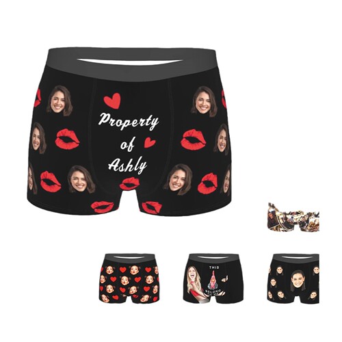 Valentine's Day Digital Print Men's and Women's Patterns Flat Bottom Underwear POD One Piece Factory