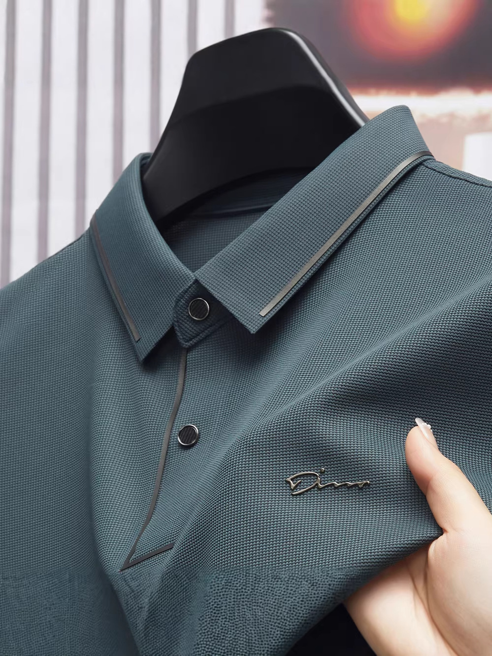 Men's Short-Sleeved T-Shirt Polo Shirt Summer Thin Anti-Wrinkle No-Iron Seamless T-Shirt Cross-Border Middle-Aged Dad's Top