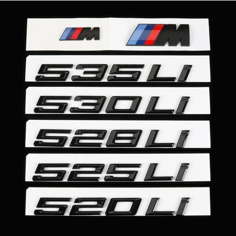 Suitable for BMW 5 Series, black lettering, 520Li, 525Li, 530Li, 540Li, glossy black rear emblem, modified car emblem