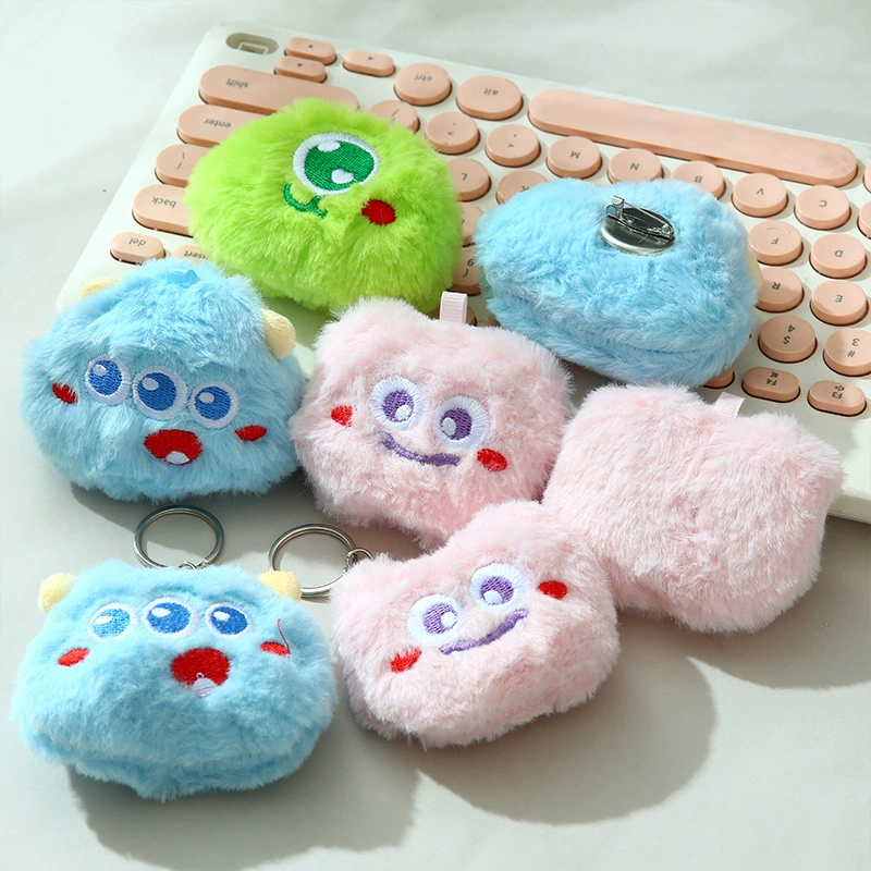 Сетка красный пушистый маленький монстр подвеска с подвеской мультфильм одноглазый странный трехглазый странный порошок милая кукла брошь сумка