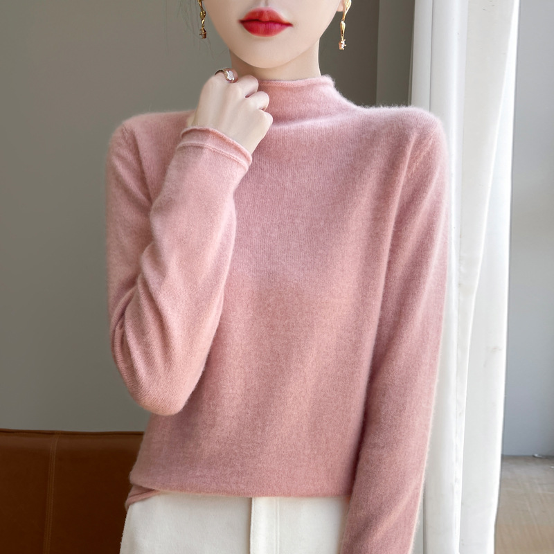 Hemmed half-height flesh pink