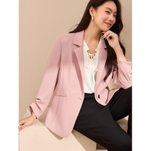 【时髦翻驳领西装】纤莉秀大码女装通勤休闲外套胖mm2025秋装新款