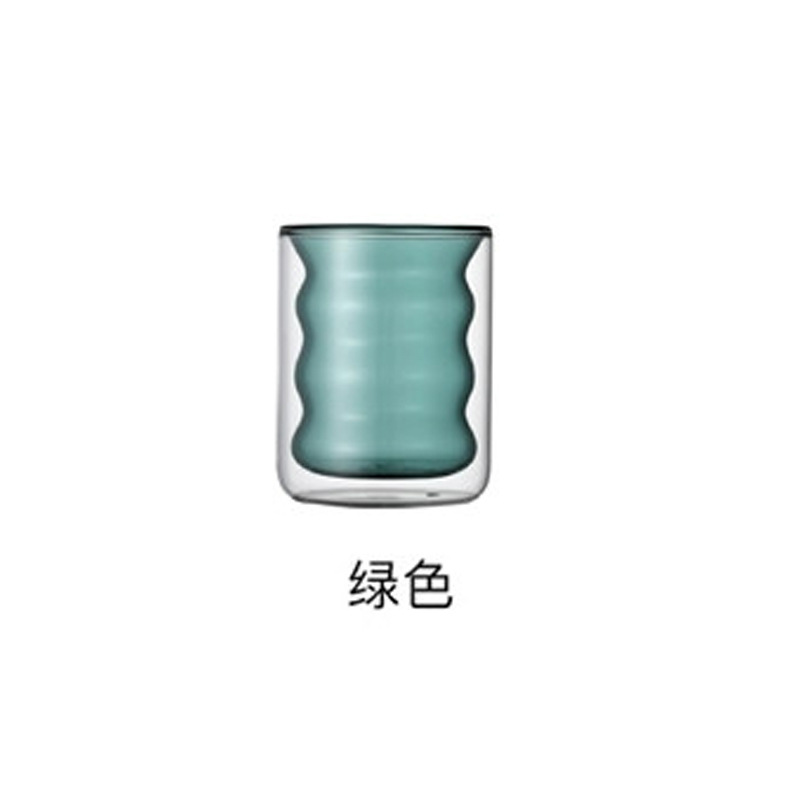 Doble capa leche desayuno taza espiral vidrio hogar color aislado taza de café creativo leche taza de jugo de té