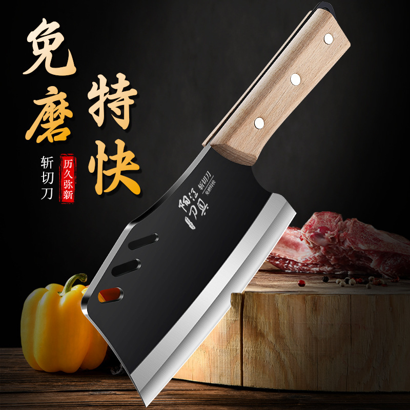 Cuchillo de cocina de cocina de cocina de acero de alto carbono sin molienda cuchillo de hierro antiguo cortar cortar cortar hueso cortador