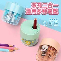 得力文具VB152-B兔哥兒雙孔削筆刀學生兒童三個可選卡通卷筆刀