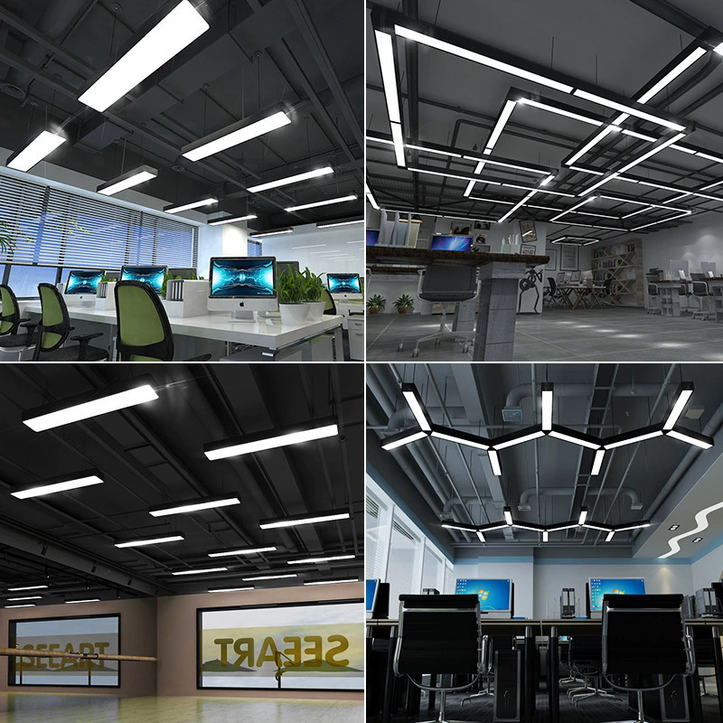 Led Strip Pendant Light Office Pendant Light Strip Light for Shopping Malls and Supermarkets Gym Ceiling Dual-Use Linear Light