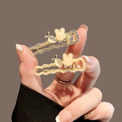 玉兔边夹迷你可爱珍珠发卡夹子鸭嘴夹侧边头发夹网红饰品2025新款
