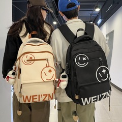 印花雙肩書包女2024款ins學院風可愛韓版高中生初中生小學生書包