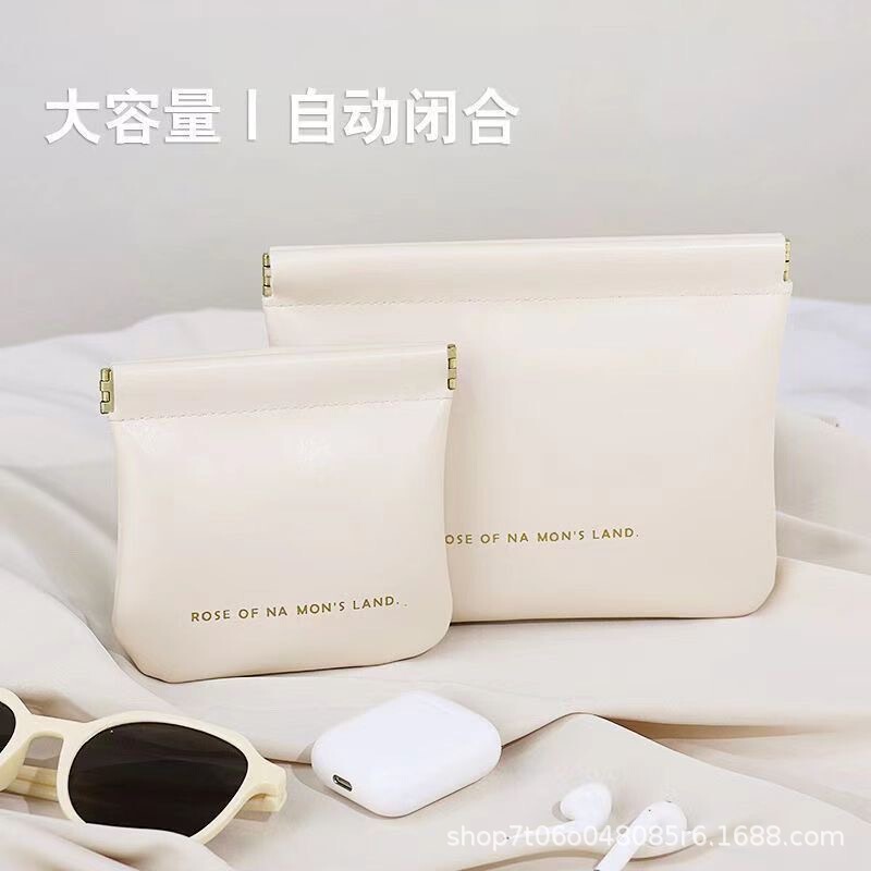 Data Cable Storage Bag Automatic Closure Portable Sub-pack Headset Storage Small Bag Cosmetic Mouth Red Bag Storage Bag