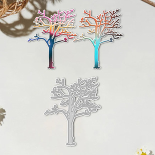 Cross-Border Special Supply of Metal Cutting Embossing Knife Mold for Handbook Decoration with Dead Tree Pattern Handmade Paper Art Embossing Carbon Steel Knife Mold