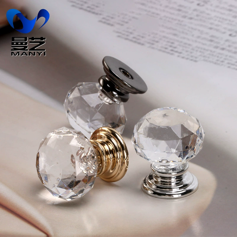 Кристаллические акриловые круглые ручки для еды подарочные коробки для ручек для мебели для оборудования дверные ручки для производителей оптом