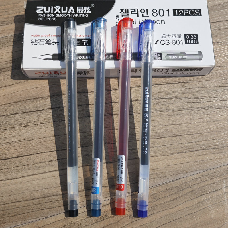 Zuixuan Large-Capacity Diamond Needle-Type Scented Gel Pen 0.38 Financial Needle-Type Student Stationery Carbon Pen