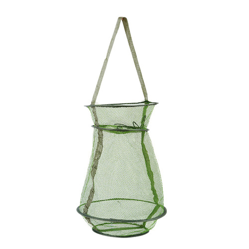 Folding small fish basket wrapped with webbing, double-layer reinforced bottom with two kinds of mesh fish protection, nylon mesh fish basket