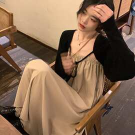 抹胸吊带2026春季新款温柔风小个子气质裙子女装薄款小外套套装