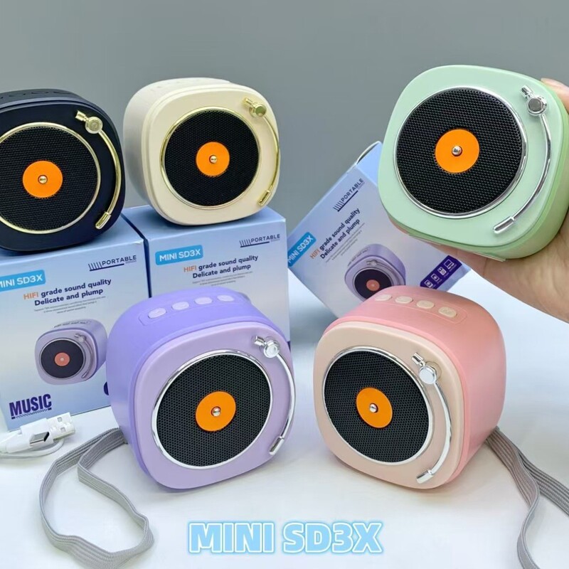 Cross-border new SD3X wireless bluetooth speaker mini record model portable outdoor subwoofer gift stereo