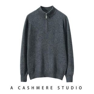 Half Zip Mountain Cashmere Sweater Men's Loose plus size Half Turtleneck Turtleneck Sweater 24 New Warm Knitted Cashmere Sweater