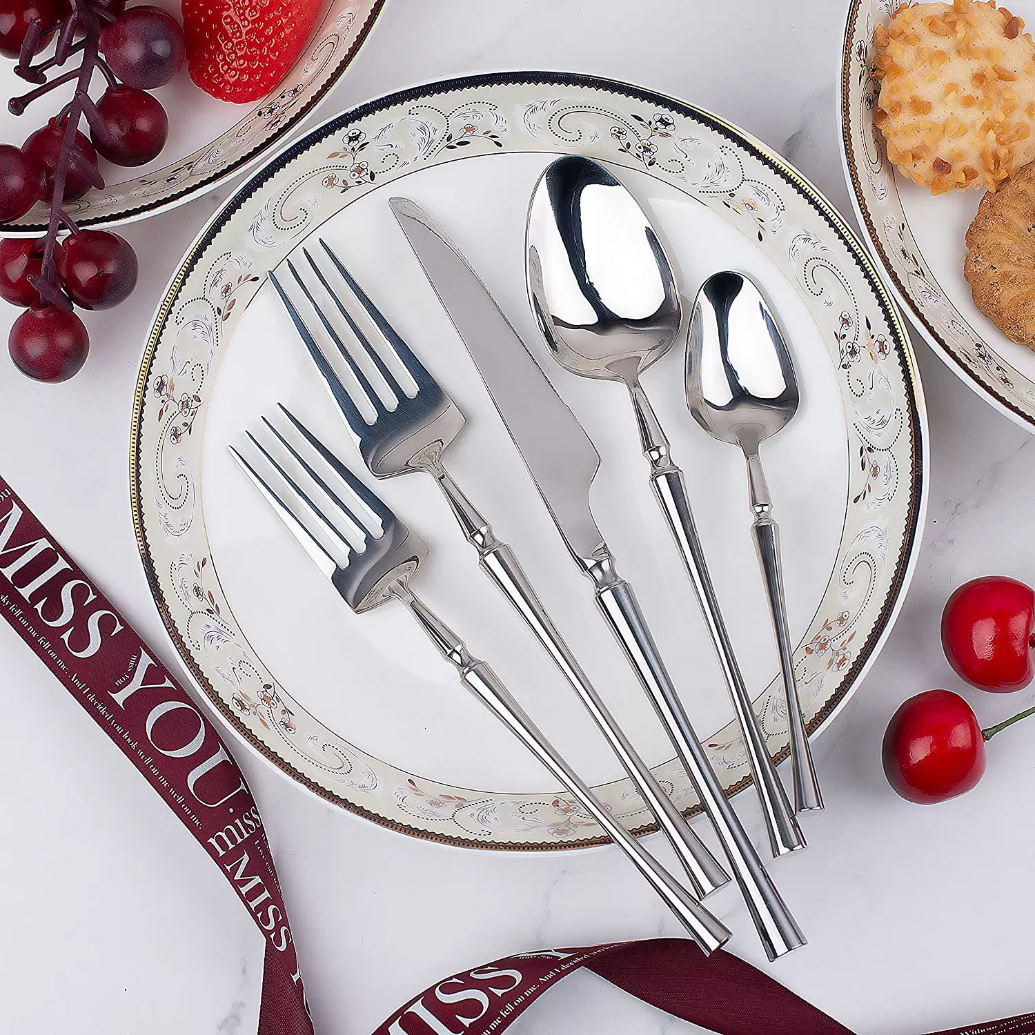 亮光小蛮腰304不锈钢全套刀叉勺西餐高档餐具餐刀酒店用品多规格