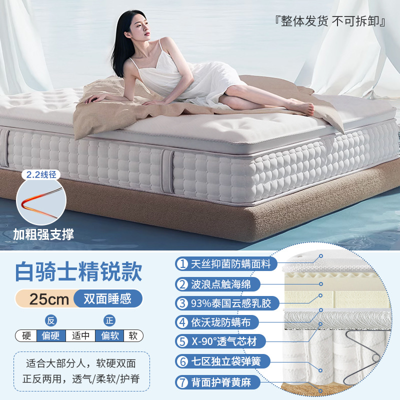 ラテックスマットレス ヒルトン五つ星ホテル シモンズ B&B アパートメント ソフトとハードの両用脊椎保護 独立したスプリングの厚み