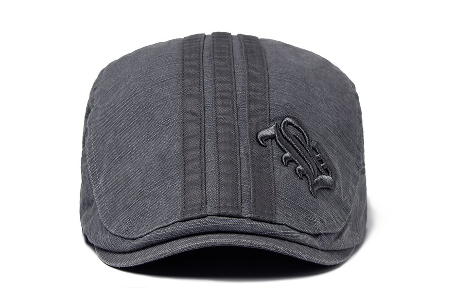 Berretto nuovo stile da uomo alla moda in cotone ricamato traspirante con ombreggiatura in lingua d'anatra primavera, estate, autunno protezione solare_voghion.com