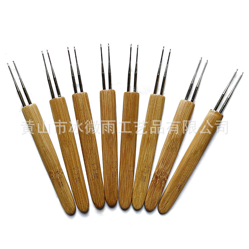 Comercio exterior aguja de suéter carbonizada aguja de palo de punta única aguja de lana un conjunto de 18 pagados 36 OPP en bolsas de bambú aguja de lana aguja