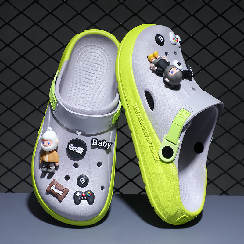 Eva hueco hueco zapatos para hombres cruzados verano 2025 nuevas zapatillas de playa antideslizantes de fondo grueso al aire libre verano