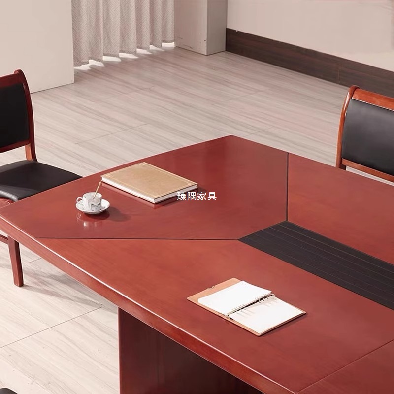 Mesa de reuniones simple china pintura rectangular madera maciza mesa de negociación de recepción de negocios sala de reuniones de oficina combinación de mesa y silla