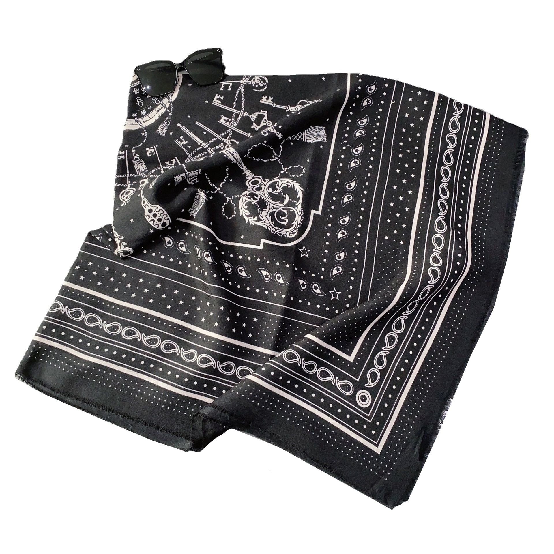 Nuevo impreso borla gran bufanda cuadrada para las mujeres primavera delgada moda todo partido seda bufanda chal regalo del Día de la madre para mamá