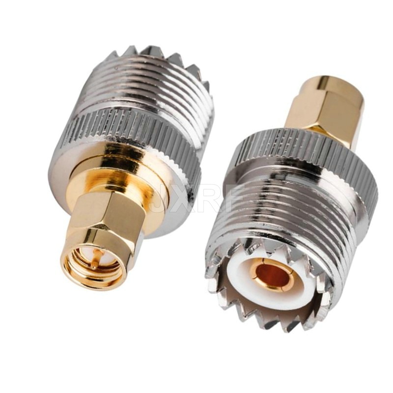 JXRF同轴连接器SMA转UHF PL259 SO239对讲机天线转接头RF适配器