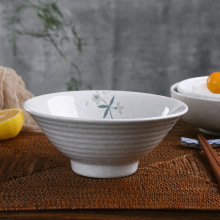 进口陶瓷碗碟釉下彩白绘变樱花系列大汤碗面碗饭碗家用钵盘子批发