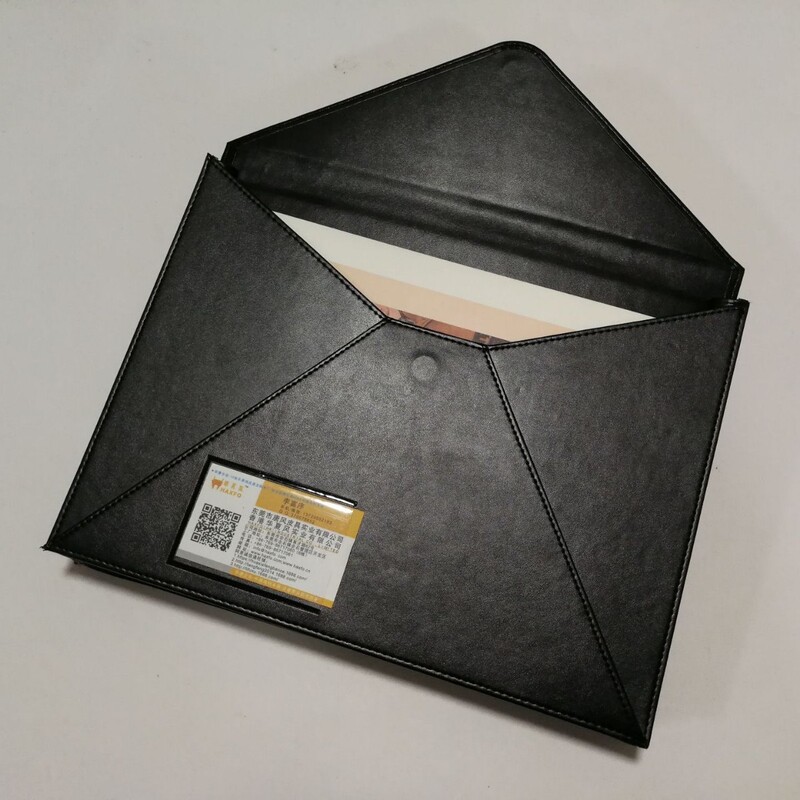 Napa Pattern Pu Envelope Document Bag Customization Factory A4 Leather Data Cosmetics Bag Can Support Sample Customization