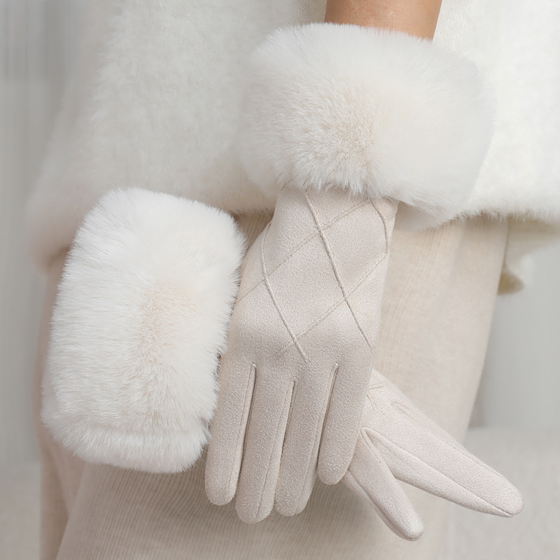 Guantes Térmicos Táctiles para Mujer de Poliéster, A prueba de Viento para Exteriores en Invierno