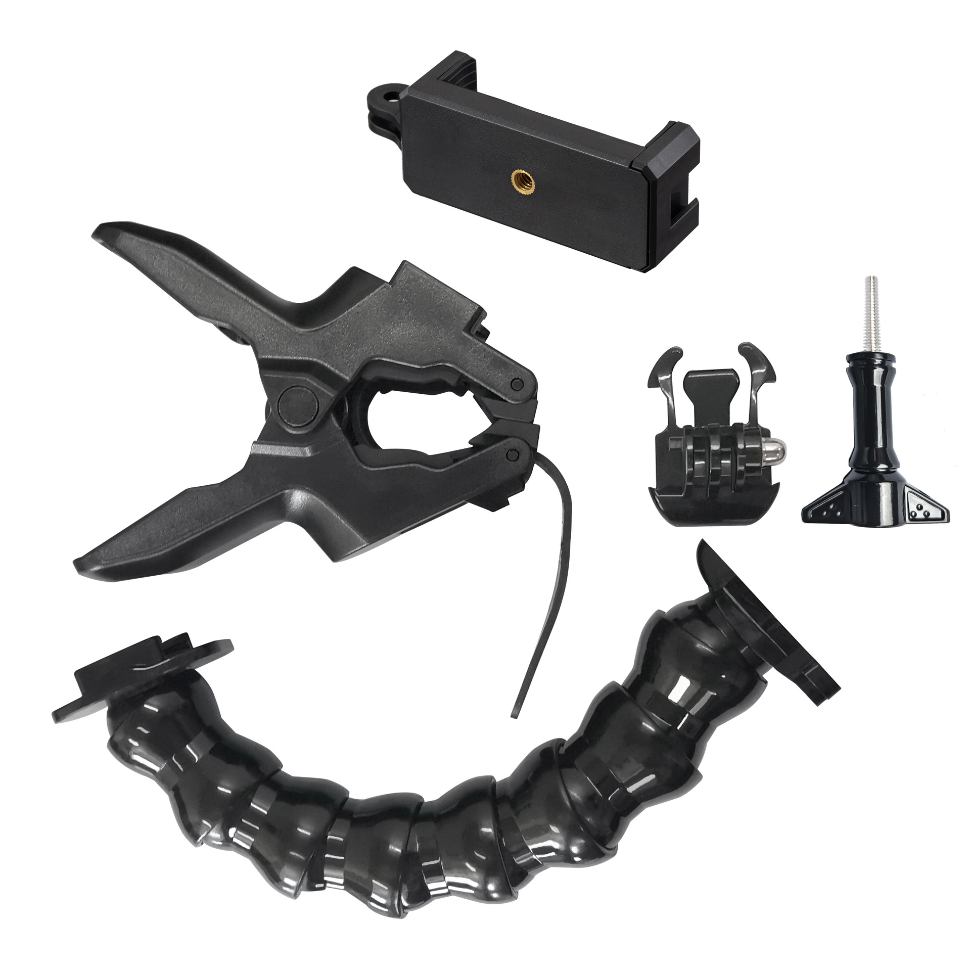 Para gopro10/9 accesorios osmo action soporte 7 secciones doblables cuello de tiburón clip de fuerza