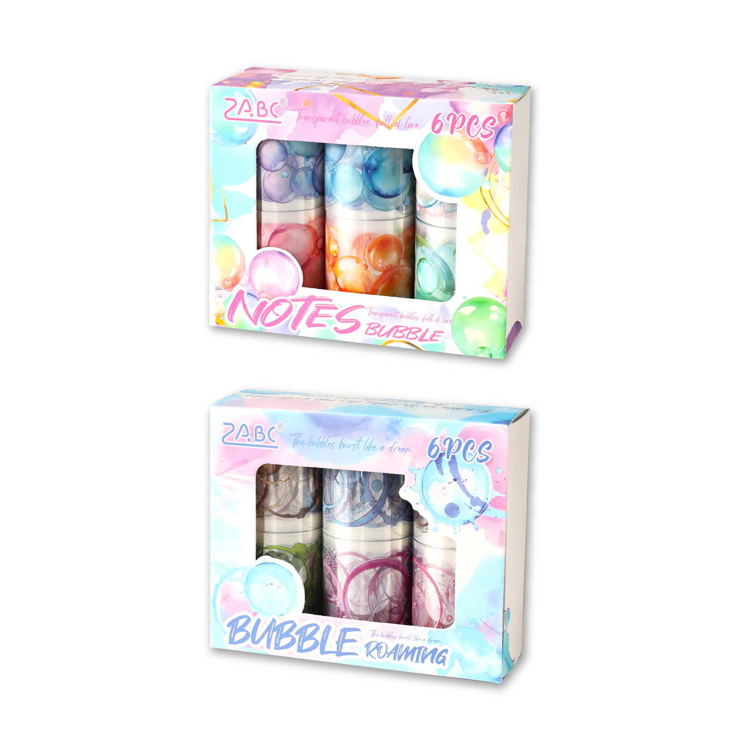 Serie de burbujas mágicas de color agua Pet troquelado cinta impermeable juego de cajas DIY transfronterizo libro de mano material de decoración pegatinas de collage