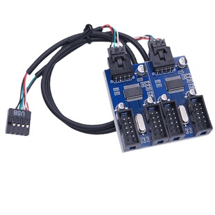 Motherboard 9-pin USB head multiplier 4-port male seat 9PIN female 1-drag 4 expansion card splitter 1-2-4 adapter