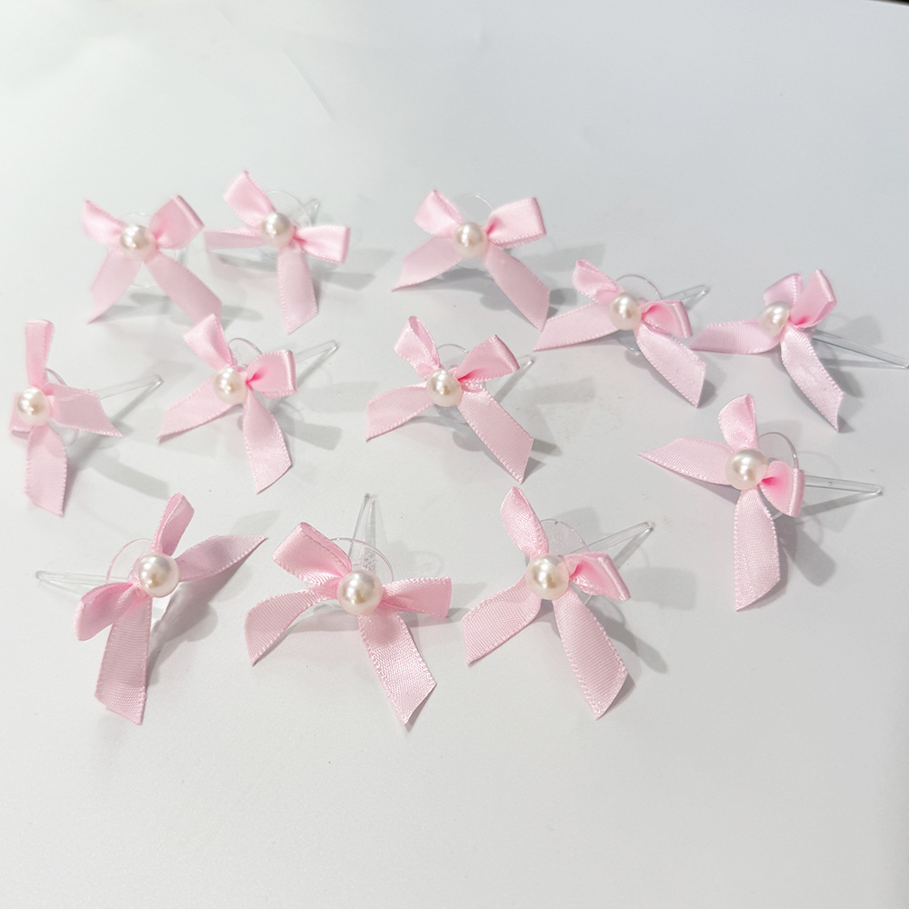 Creativo transfronterizo Pearl Bowknot Spot Pastel al por mayor Postres para hornear Ballet Decoración Plug-in Accesorios para el cabello de bricolaje
