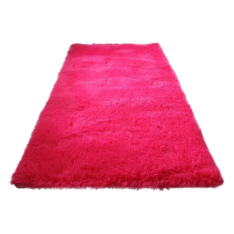 Fábrica transfronteriza al por mayor alfombra moderna simple alfombra de seda de color sólido sala de estar mesa de café sofá cojín dormitorio cama Manta