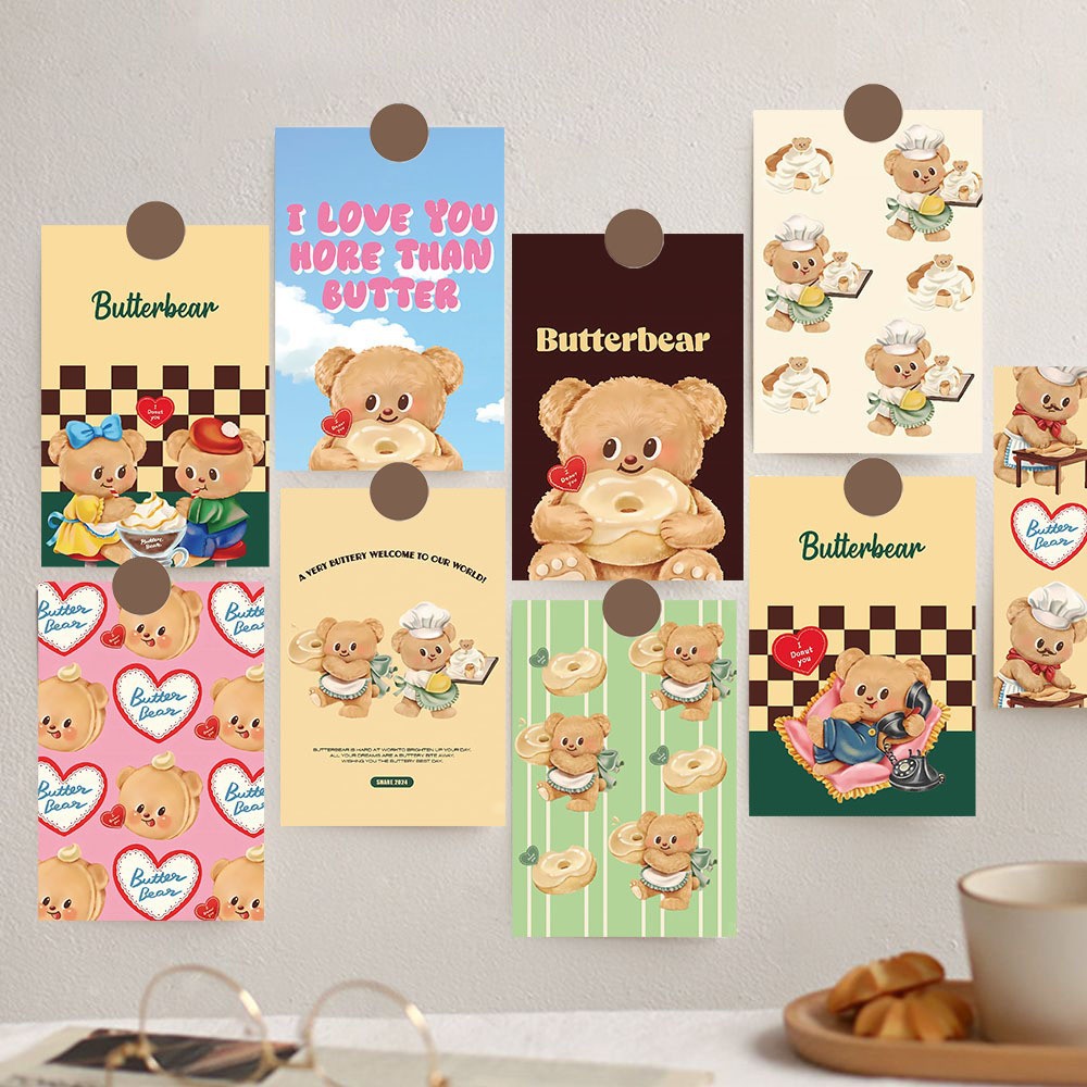 10 tarjetas de tinta micro tarjetas postales de dibujos animados de alto nivel dormitorio posters de pared decoración de fondo pegatinas de pared