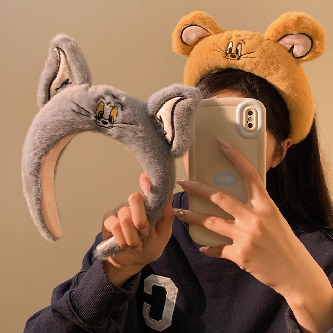 敷洗脸发箍头套日韩束发带猫和老鼠可爱秋冬化妆面膜洗漱卡通发饰