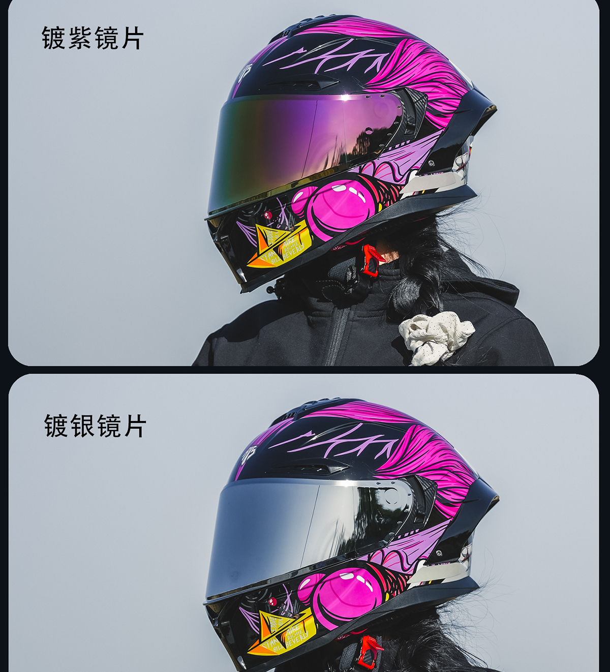 Motorcycle Helmet Full Face 3C Certified with Bluetooth Cat Ears